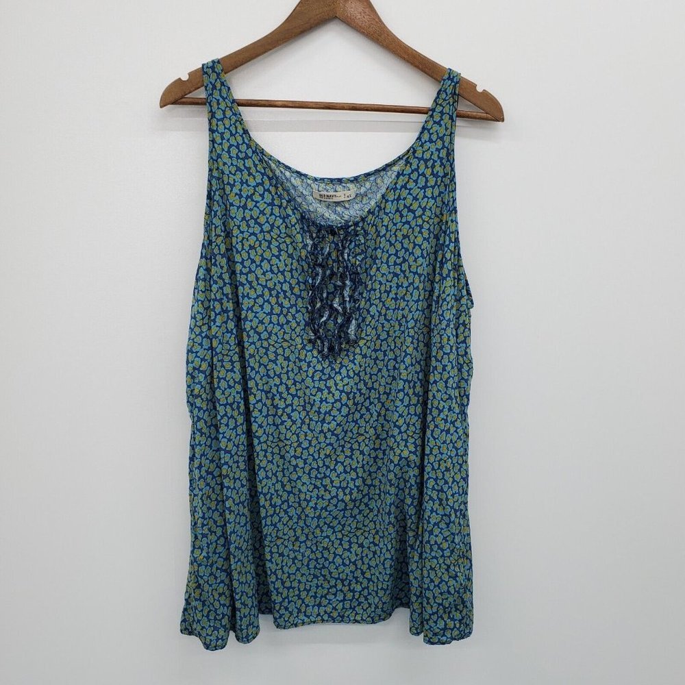 Old Navy Womens Sleeveless Blue Yellow Tank Top Plus Size 4X Scoop Neck Casual‎